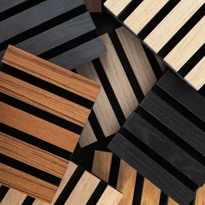 Wooden Slat Sound Absorption Wall Panels MDF Density Customized Fluted Flexible Material Eco-Friendly Home Decor thumbnail-2