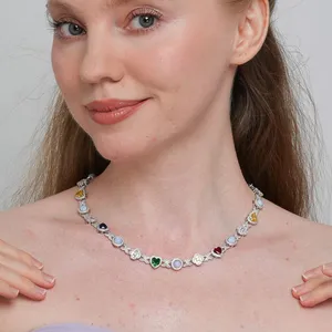 Shining Star Jewelry Fashion Women Jewelry Cz Tennis Chain Choker Necklace thumbnail-1