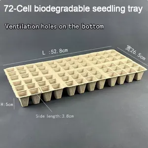 96-Cell Seedling Tray Compostable Pulp Fiber Seed Germination Tray no Plastic thumbnail-4