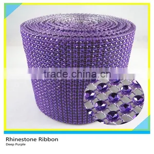 9 Lines Sapphire Rhinestone Plastic Base Material Mesh Roll Net 24 Rows thumbnail-4