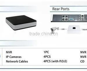 Cheap NVR Kits P2P IP Camera Full HD 720P Network Camera Onvif 4CH POE NVR Kits thumbnail-4