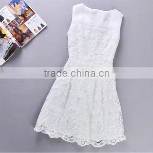 Hot Selling Classical Sleeveless Ladies Lace Summer Dress thumbnail-1