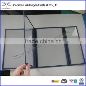 3 Folding PVC Clear Plastic Menu Covers thumbnail-1