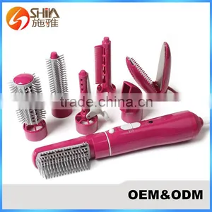 8 In 1 Professional Hot Pink Infrared Hair Dryer Straightener Curler With Air Styler Brush Set thumbnail-2