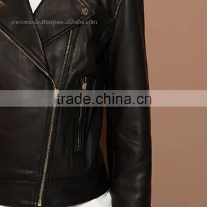 Sleek Look Woman Women Fashion Leather Jacket thumbnail-3