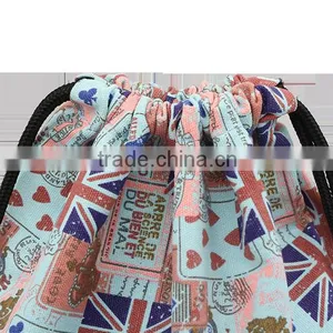 Customized Printing Canvas Backpack Drawstring Bag, Shopping Bag With Handle thumbnail-3