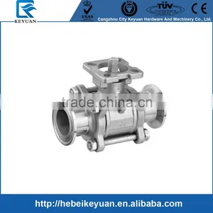 SS 3PC Clamp End Ball Valves With ISO5211 Mounting Pad , CF8M / CF8 / WCB Material thumbnail-1