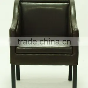 Modern Trapezoidal Streamline Design Genuine Leather Hotel Chair/Dining Chair/Restaurant Chair With Arm(KY-2610) thumbnail-2