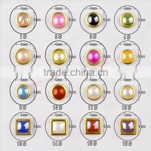 Metal Edge Round Square Nail Art Pearl With Diy Nail Art Decoration Hemming Nail Diamond Alloy ZX:SP529 thumbnail-1