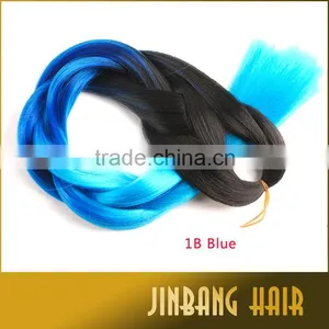 24 Inch 1B/Blue Two Tone Jumbo Ombre Braiding Hair Made of High Quality Synthetic Fiber Jumbo Braids thumbnail-3