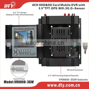 VR8808-3GW 8 Channel 1TB HDD & 64GB sd Card Vehicle Dvr 3g WiFi Gps GPRS thumbnail-1