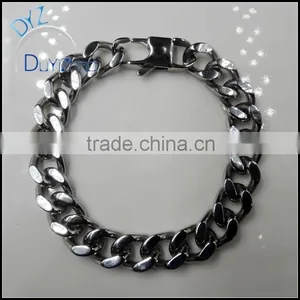Stainless Steel Men's Hip Hop Gold Plated Cuban Chain Bracelets thumbnail-1