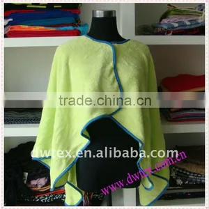 Cotton Fleece Olive Green Poncho thumbnail-1