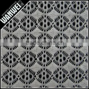 Diamond and Dots Crochet Resilient Hollow Yarn Fabric Print Customed Color Nylon Spandex Lace Fabric for Dress and Skirts 5021 thumbnail-2