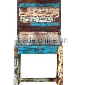 INDIA COLORFUL ROSEWOOD DINING CHAIR , Multi Color DISTRESSED DINING CHAIR thumbnail-2