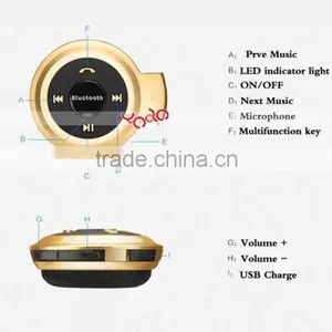 Wireless Bluetooth Headphone Headset Sport Stereo Earphone For IPhone Samsung Golden thumbnail-3