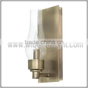 UL CUL Listed Hotel Antique Brass Lamp Vintage With Clear Glass Shade W40387 thumbnail-1
