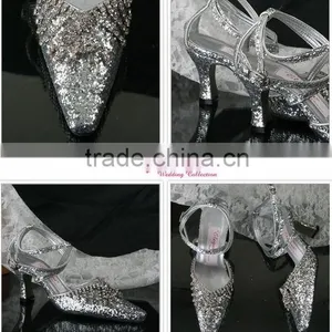 Silvery Shining WS-028 Bridal Wedding Shose Hot Sell New Arrival thumbnail-1