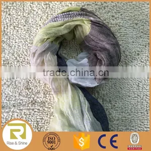 Wholesale 100% Linen Yarn Dyed Fringed Shawl Scarf thumbnail-1