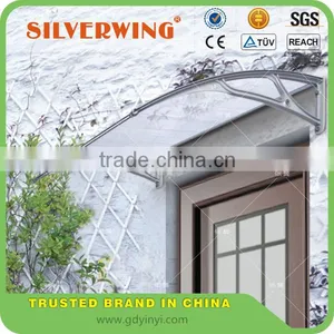 Wind Resistant Polycarbonate Commercial Awning Wtih Aluminum Awning Brackets Arm for Balcony thumbnail-2