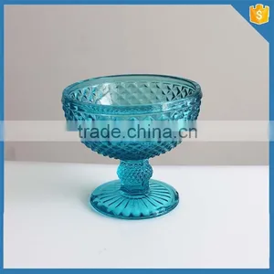 Good Quality Handmade Crystal Pudding Wholesal Glass Bowl With Foot thumbnail-1