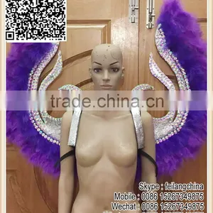 Wholesale Colors Samba Carnival Dress Up Cheap Costume Feather Angle Wings thumbnail-4