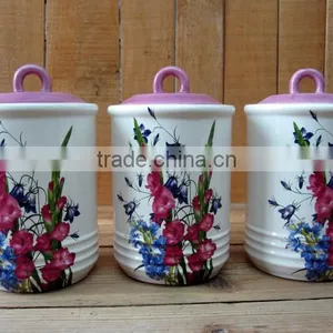 Wholesale Ceramic Material Tea Coffee Sugar Canisters Set thumbnail-1