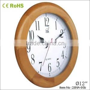 12inch Cheap Clock Round Wooden Wall Clock Promotional Items 12W28LR thumbnail-3