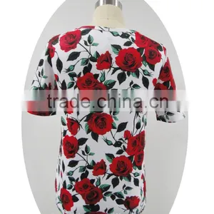 White Flowers All-over Printed Chic Top thumbnail-5