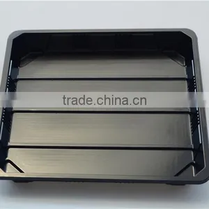 SM1-3114Black Disposable Rectangular Food Tray With Lid thumbnail-1