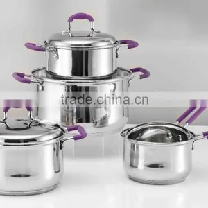 9Pcs Stainless Steel Cookware Set Pot With Silicone Handle thumbnail-1