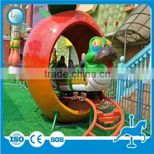 Cute Steel and Fiberglass Kids Rides Apple Train Roller Coaster for Sale thumbnail-4