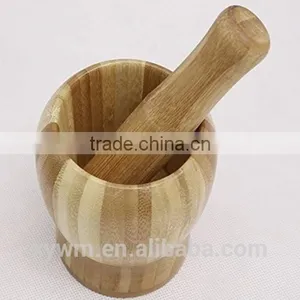 Home Basics Mortar and Pestle Bamboo thumbnail-4