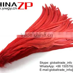 Gold Supplier ZPDECOR Decorative 40-45cm Length Red Chicken Fully Dyed Roosters Feathers for Sale thumbnail-5