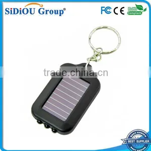 Mini Solar Power Rechargeable Flashlight Keychain thumbnail-1