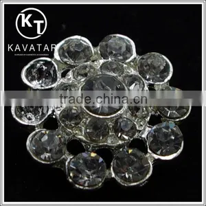 Good Quality NK025 Metal Flower Lead Free Metal Shank Rhinestone Buttons thumbnail-3