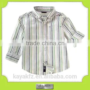 Cusom-made Summer Stripe Fashion Cotton Shirt Children thumbnail-1