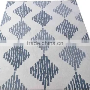 Ikat Design Hand Tufted Cut Pile Wool Carpet, Latex Backed With Cloth thumbnail-5