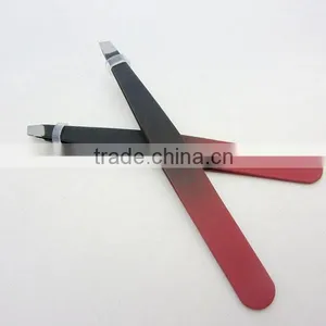 Red and Black Stainless Steel 9.6cm 13g New Style Eyebrow Tweezers thumbnail-3