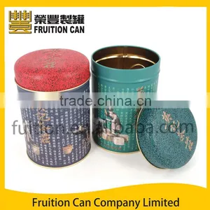 Tall Round Tin Can for Tea thumbnail-1