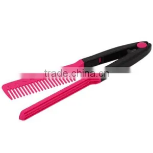 2016 NewHair Straightener Hairdressing Salon Straightening Brush Folding V Comb thumbnail-4