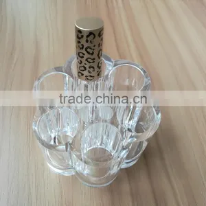 Wholesale Innovative Household Beautful Clear Flower Shape Acrylic Cosmetic Makeup Organizer With 7 Grids for Store Cosmetics thumbnail-1