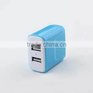 Portable 2 USB Ports Mobile Phone Travel Charger With US / EU Plug thumbnail-4