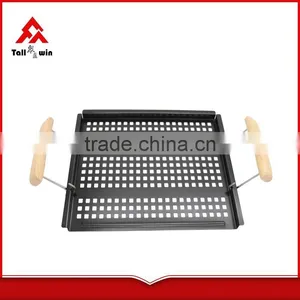 Factory Price Stainless Steel Foldable BBQ Grill Pan With Handle thumbnail-3