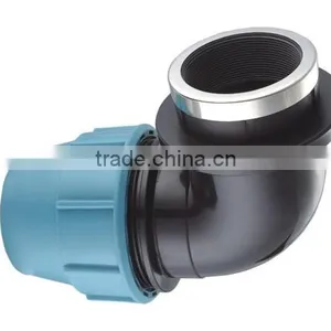 PP Compression Fittings 90 Degree Eblow With Threaded Female Offtake thumbnail-1