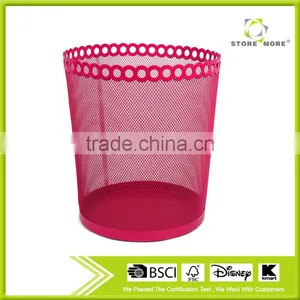 Red Urban Collection Artistic Punched Metal Business Waste Bin Garbage Can thumbnail-1