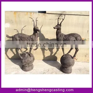 Cast Iron Material Garden Statue Animal Deer Statue thumbnail-1
