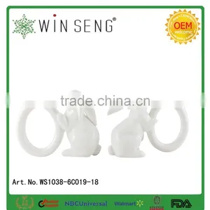 Ceramic Rabbit-Rabbit Ceramic Napkin Ring -ceramic Napkin Holder, Napkin Ring. thumbnail-2