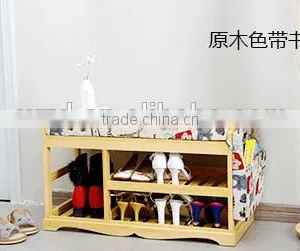 Solid Wood With Pads Two Layers of Stool in Shoes thumbnail-2