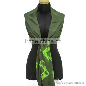 Spilled Color Authentic Silk Scarf, Handicraft, Made in Vietnam, thumbnail-4